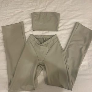 Skims Faux leather pant and tube